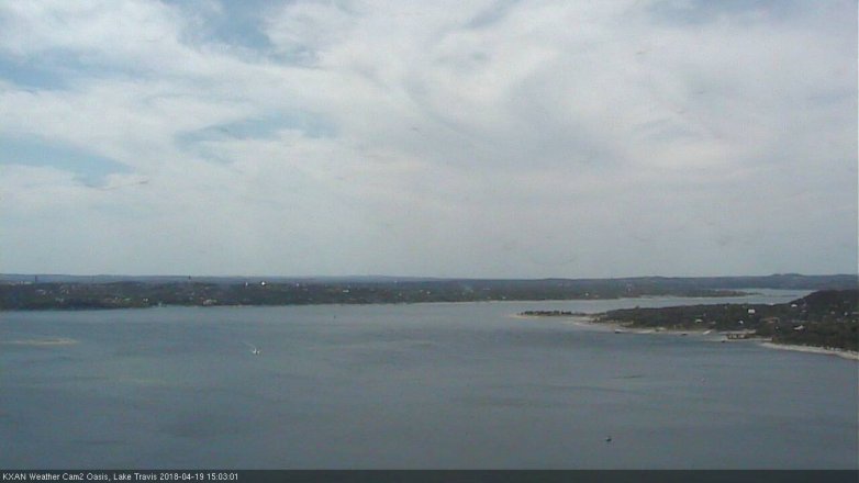 Lake Travis webcam, April 19, 2018 2:10 PM CT