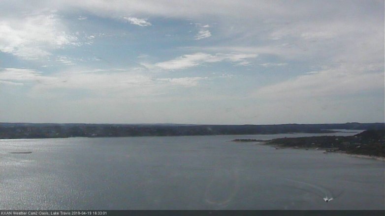 Lake Travis webcam, April 19, 2018 4:05 PM CT
