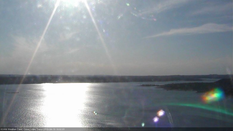 Lake Travis webcam, April 19, 2018 5:20 PM CT