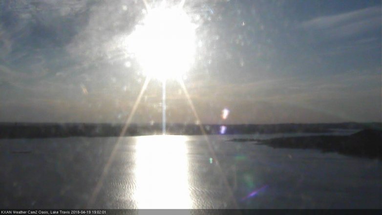 Lake Travis webcam, April 19, 2018 6:05 PM CT
