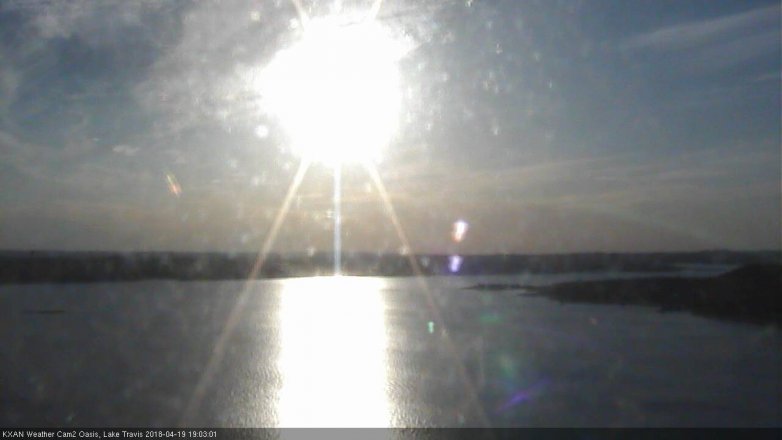 Lake Travis webcam, April 19, 2018 6:20 PM CT