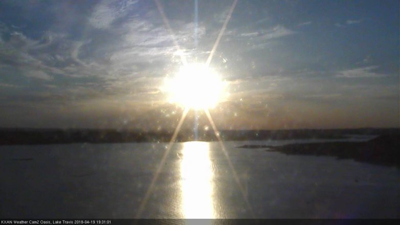 Lake Travis webcam, April 19, 2018 6:45 PM CT