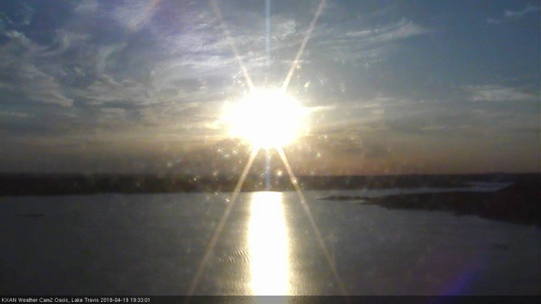 Lake Travis webcam, April 19, 2018 6:55 PM CT