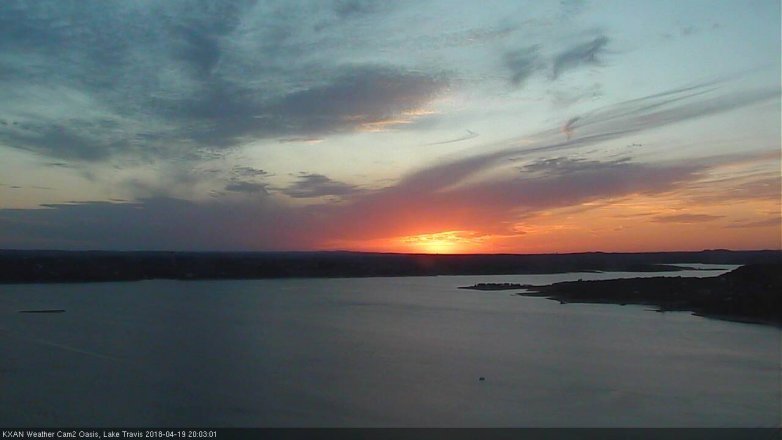Lake Travis webcam, April 19, 2018 7:25 PM CT