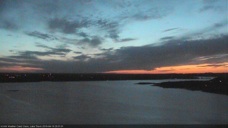 Lake Travis webcam, April 19, 2018 7:40 PM CT