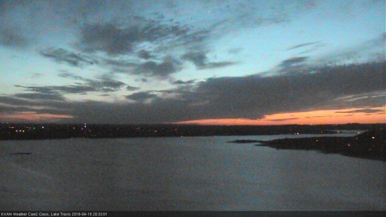 Lake Travis webcam, April 19, 2018 7:55 PM CT