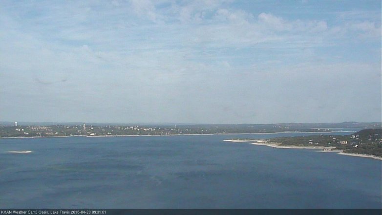 Lake Travis webcam, April 20, 2018 9:00 AM CT