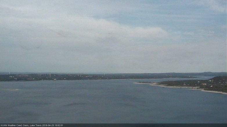 Lake Travis webcam, April 20, 2018 9:25 AM CT