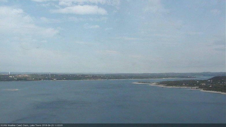 Lake Travis webcam, April 20, 2018 10:30 AM CT