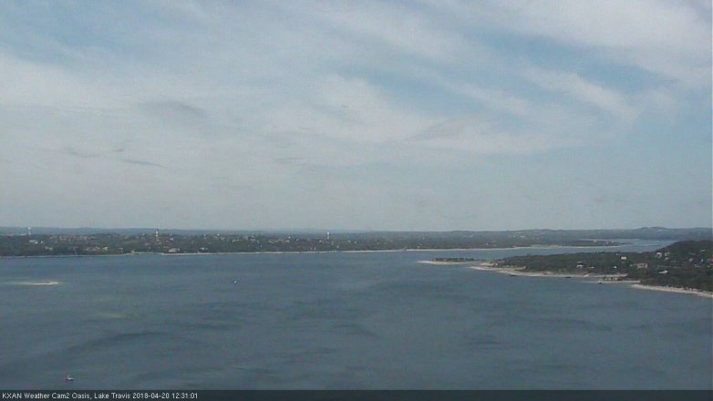 Lake Travis webcam, April 20, 2018 11:45 AM CT