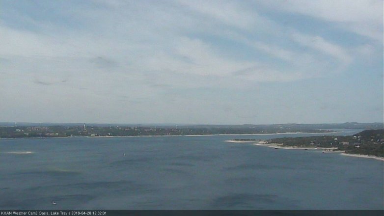 Lake Travis webcam, April 20, 2018 12:00 PM CT