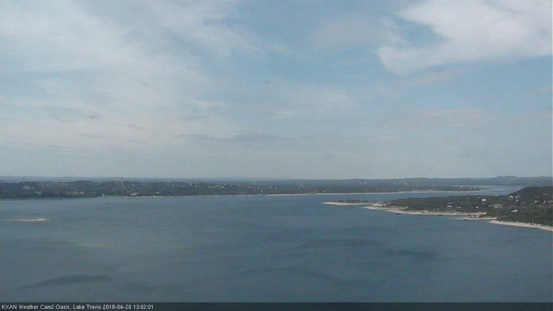 Lake Travis webcam, April 20, 2018 12:15 PM CT