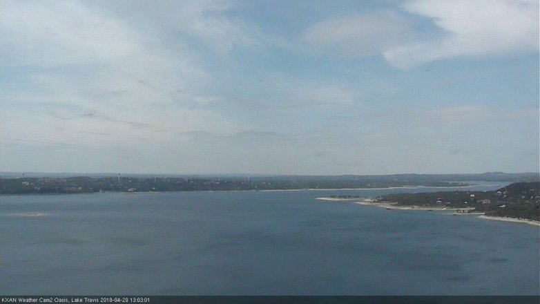 Lake Travis webcam, April 20, 2018 12:25 PM CT