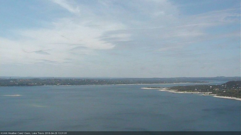 Lake Travis webcam, April 20, 2018 12:40 PM CT