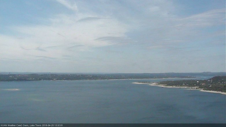Lake Travis webcam, April 20, 2018 12:50 PM CT