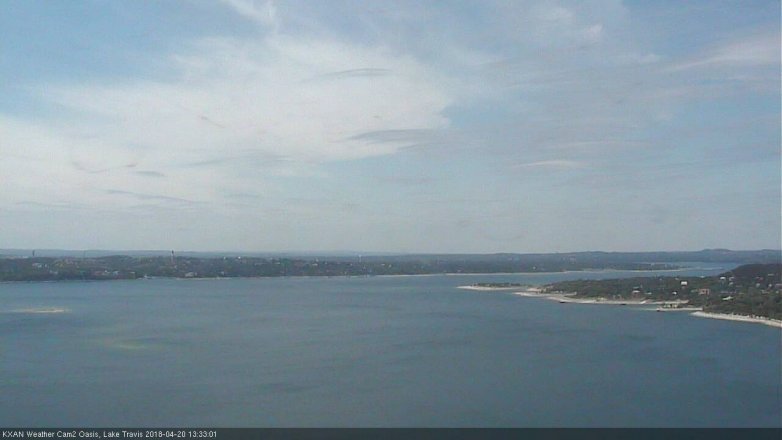Lake Travis webcam, April 20, 2018 1:00 PM CT