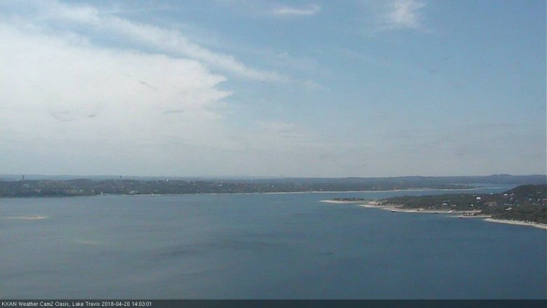 Lake Travis webcam, April 20, 2018 1:25 PM CT