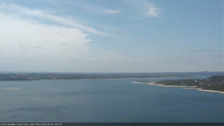 Lake Travis webcam, April 20, 2018 1:30 PM CT