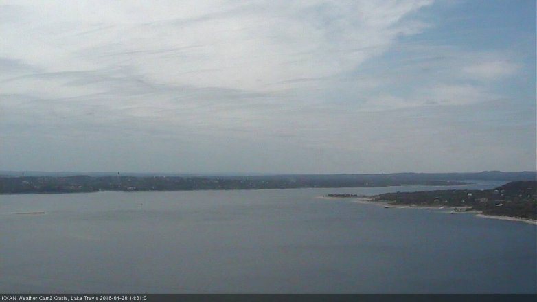 Lake Travis webcam, April 20, 2018 1:35 PM CT