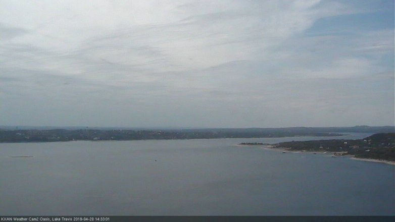 Lake Travis webcam, April 20, 2018 1:40 PM CT