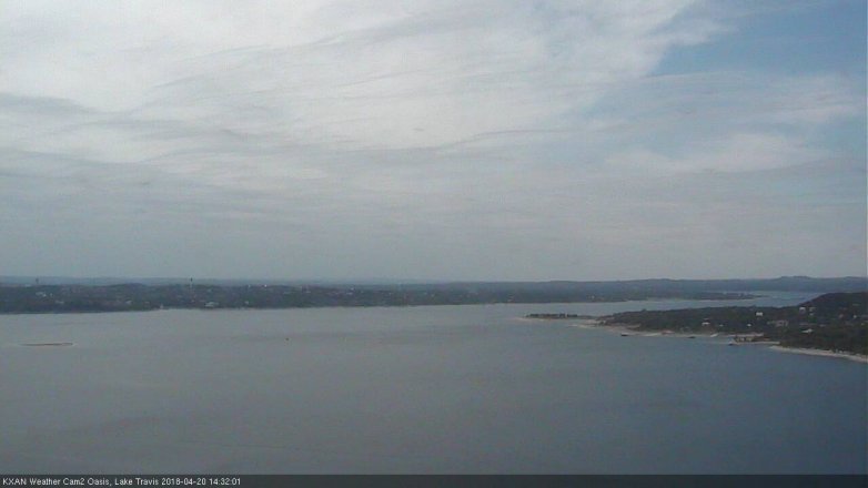 Lake Travis webcam, April 20, 2018 1:55 PM CT