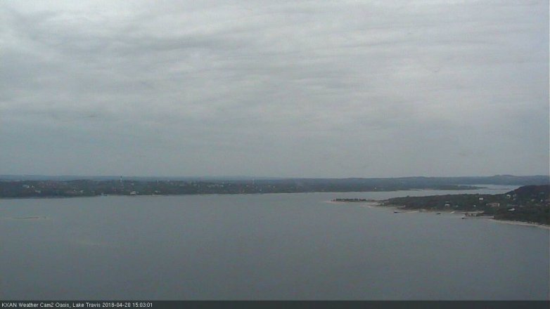 Lake Travis webcam, April 20, 2018 2:15 PM CT