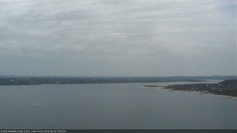 Lake Travis webcam, April 20, 2018 2:25 PM CT