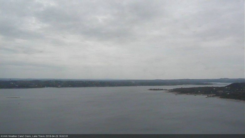 Lake Travis webcam, April 20, 2018 3:15 PM CT