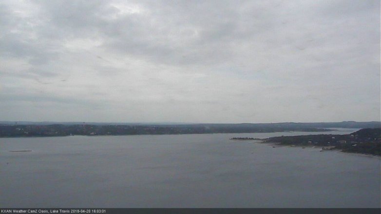 Lake Travis webcam, April 20, 2018 3:30 PM CT