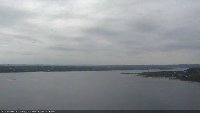 Lake Travis webcam, April 20, 2018 3:35 PM CT