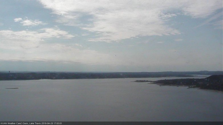 Lake Travis webcam, April 20, 2018 4:15 PM CT