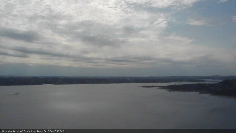 Lake Travis webcam, April 20, 2018 5:00 PM CT