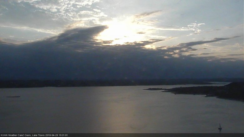 Lake Travis webcam, April 20, 2018 6:35 PM CT