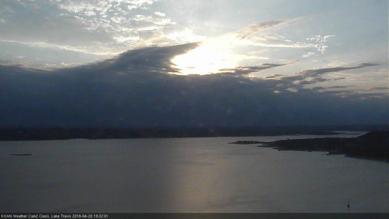 Lake Travis webcam, April 20, 2018 7:00 PM CT