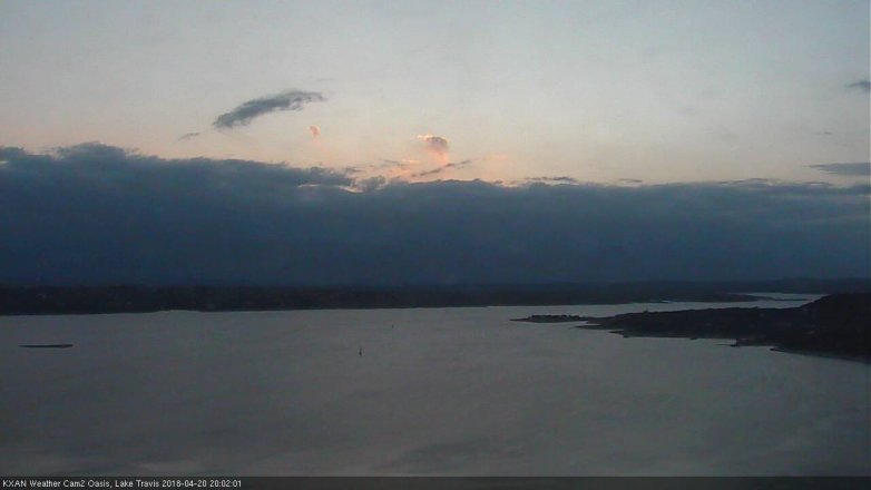 Lake Travis webcam, April 20, 2018 7:05 PM CT