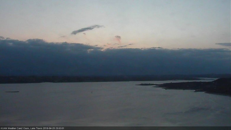 Lake Travis webcam, April 20, 2018 7:15 PM CT