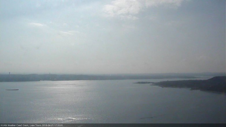 Lake Travis webcam, April 21, 2018 4:45 PM CT