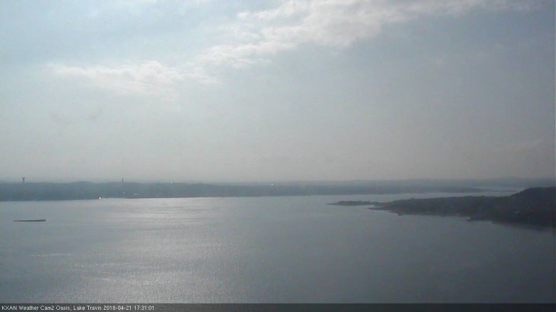 Lake Travis webcam, April 21, 2018 5:00 PM CT