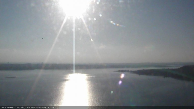 Lake Travis webcam, April 21, 2018 5:40 PM CT