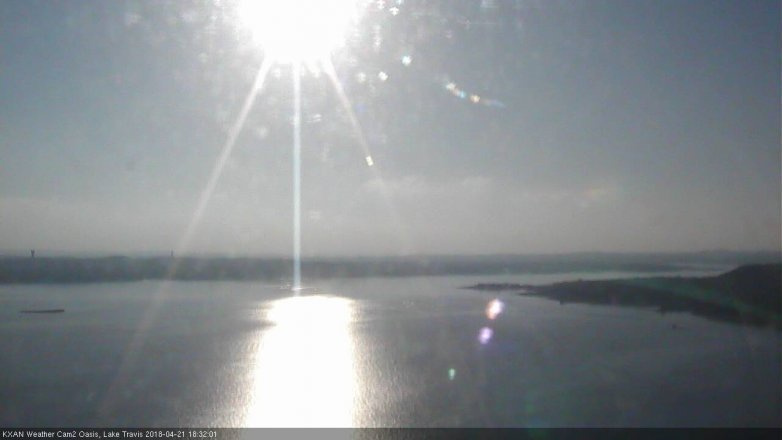 Lake Travis webcam, April 21, 2018 5:45 PM CT