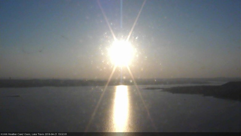 Lake Travis webcam, April 21, 2018 6:45 PM CT