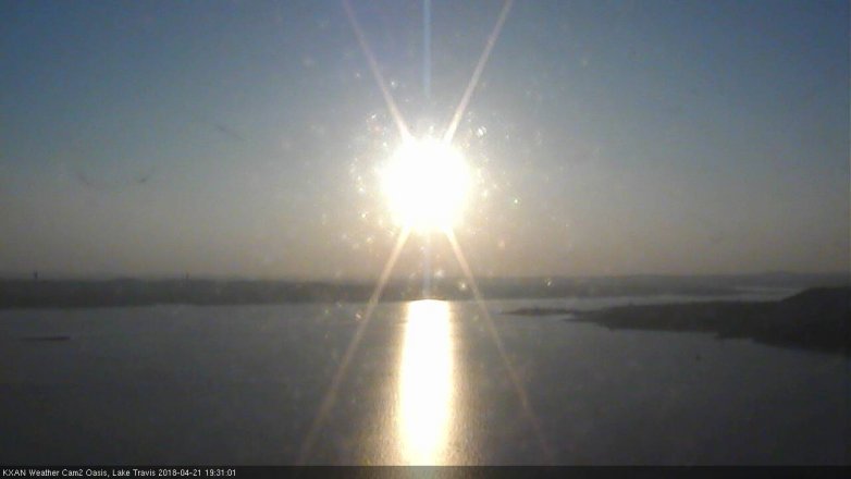 Lake Travis webcam, April 21, 2018 7:00 PM CT