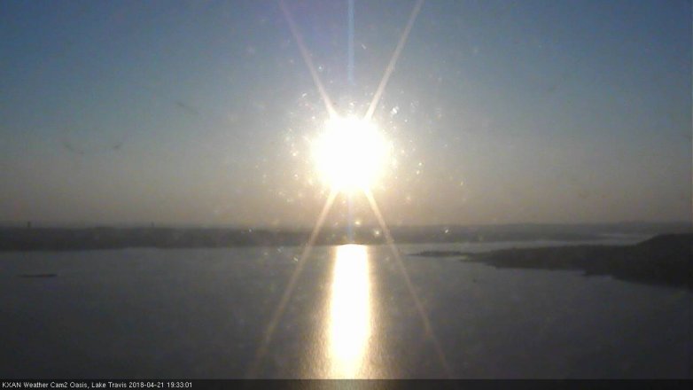Lake Travis webcam, April 21, 2018 7:05 PM CT