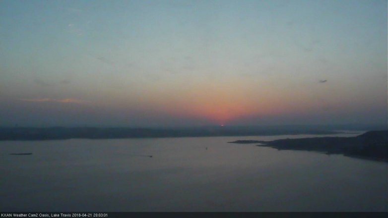 Lake Travis webcam, April 21, 2018 7:20 PM CT