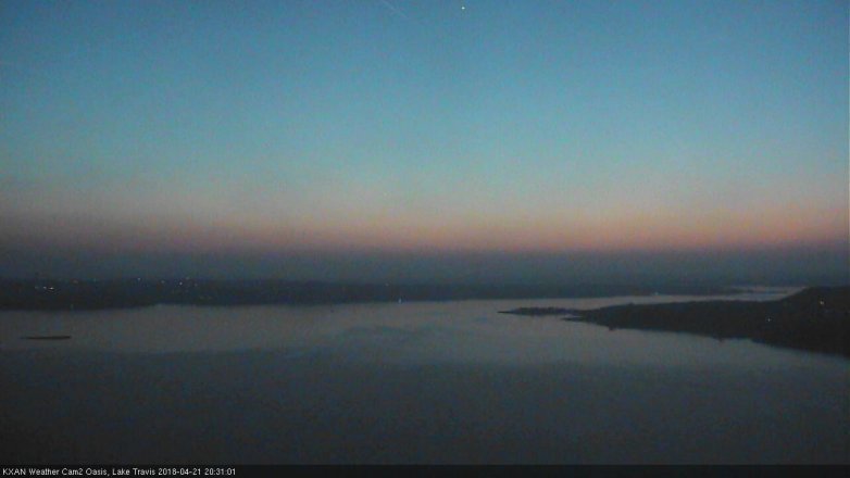 Lake Travis webcam, April 21, 2018 7:40 PM CT