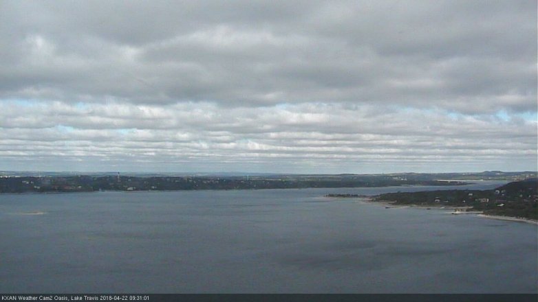 Lake Travis webcam, April 22, 2018 9:00 AM CT