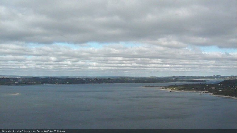 Lake Travis webcam, April 22, 2018 9:05 AM CT