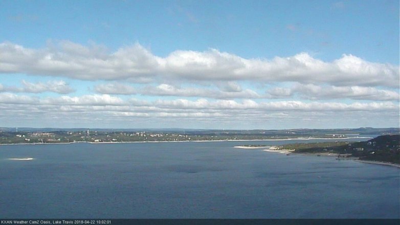 Lake Travis webcam, April 22, 2018 9:15 AM CT
