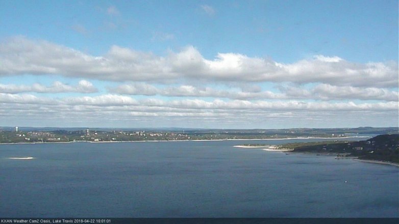 Lake Travis webcam, April 22, 2018 9:30 AM CT