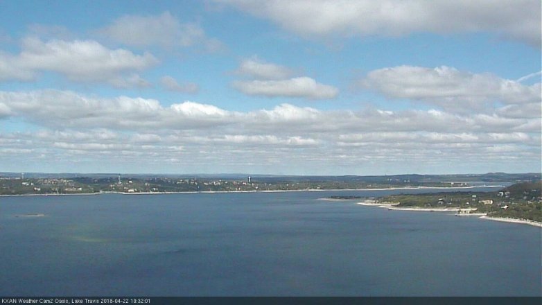 Lake Travis webcam, April 22, 2018 9:40 AM CT
